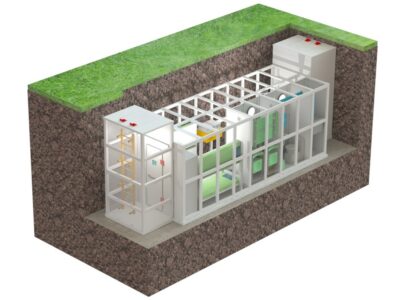 Disegno di un rifugio bunker sotterraneo